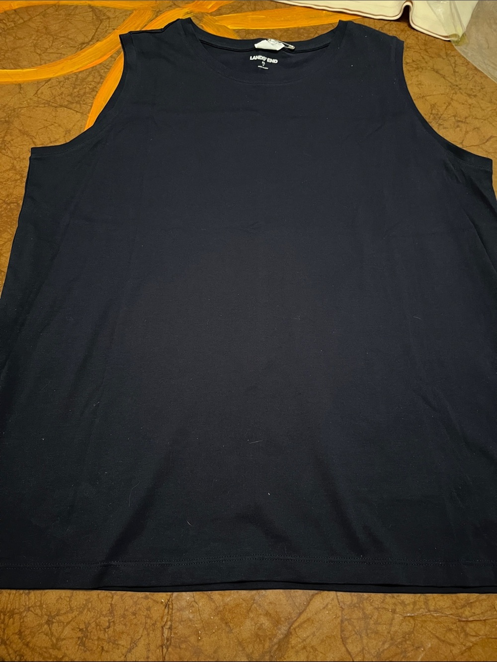Lands' End Men's Navy Crewneck Sleeveless Tank Sz XL